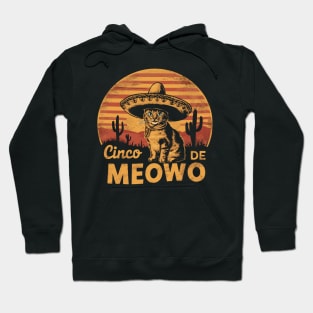 Funny Cinco De Mayo Cat Men Women Cinco De Meowo Hoodie